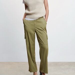 Mango green pocket cargo pants